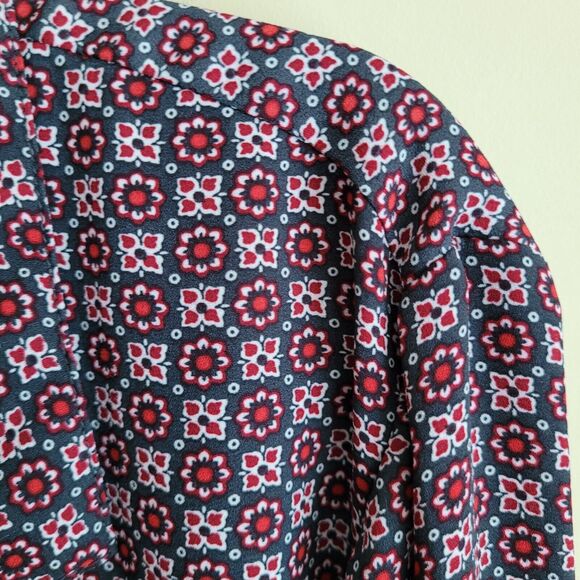 Chelsea & Theodore Womens Blouse Plus Size 2X Gray Burgundy Geometric Boho - Picture 4 of 9